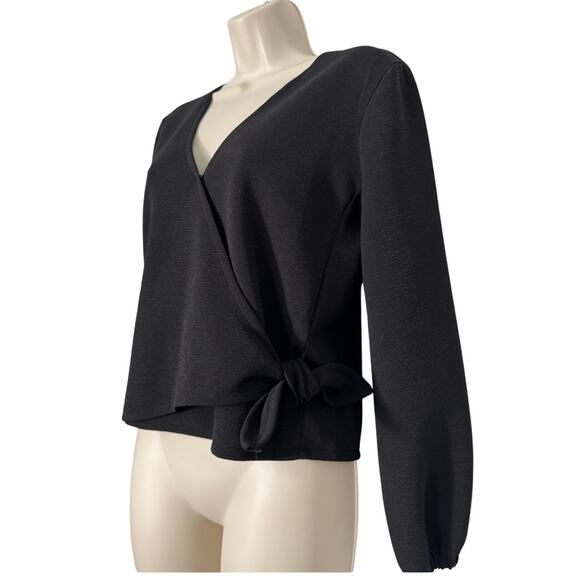 Madewell Texture & Thread Crepe Wrap Top True Black Size S - Picture 4 of 12